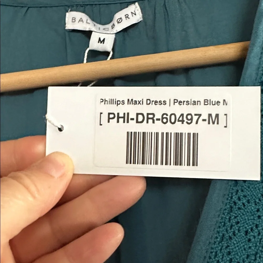 NEW Baltic Born Phillips Maxi Dress Persian Blue Medium Lined Tiered 3/4 Sleeves - Picture 14 of 16